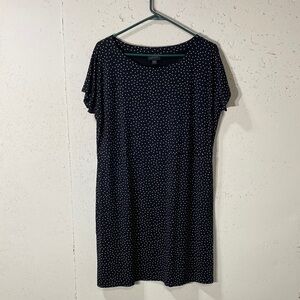 J. Jill Navy Polka Dot Short Sleeve Mini Dress